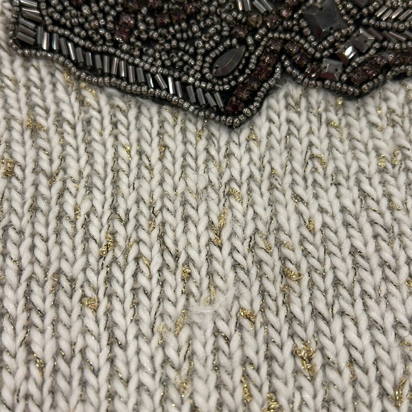 Guess Sweater with Beaded Shoulder Design & Metallic Threads-Sz M - Picture 8 of 14